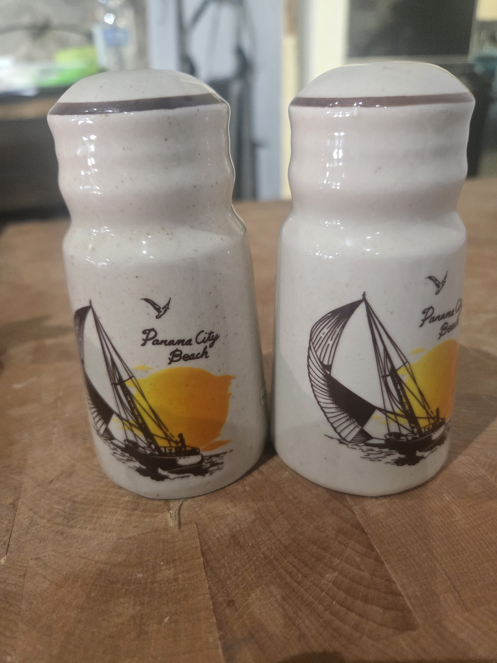 Vintage 1970's Panama City Salt And Pepper Set Made In Korea